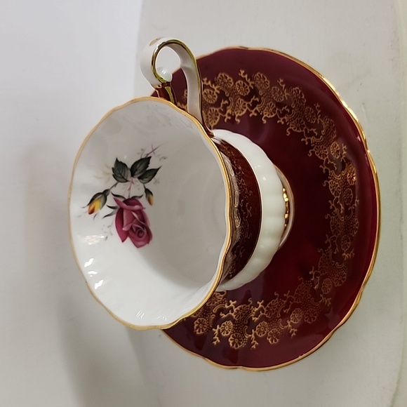 Windsor (England) Red Band, Gold Flowers, Pink Rose Vintage - Picture 7 of 7